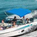 VEVOR 3 Bow Bimini Top Boat Cover, 900D Polyester Canopy with 1" Aluminum Alloy Frame, Waterproof and Sun Shade, Includes Storage Boot, 2 Support Poles, 4 Straps, 6'L x 46"H x 61" - 66"W, Pacific Blue - RnR Galore