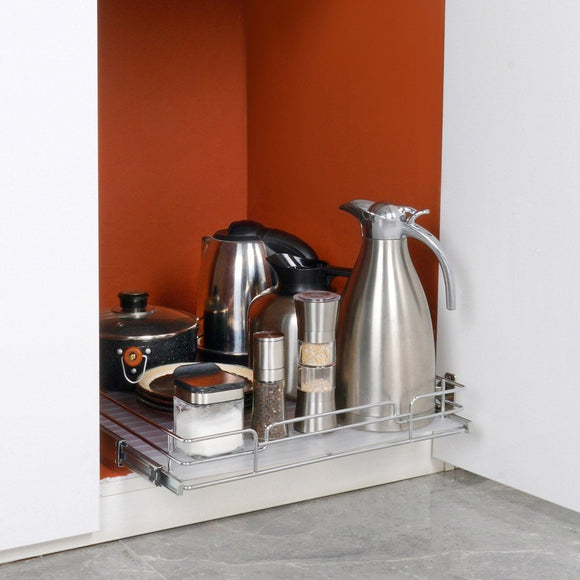 VEVOR 34x53 cm Pull Out Cabinet Organizer, Heavy Duty Slide Out Pantry Shelves, Chrome - Plated Steel Roll Out Drawers, Sliding Drawer Storage for Home, Inside Kitchen Cabinet, Bathroom, Under Sink - RnR Galore