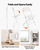 VEVOR 4 Pack Folding Chairs, Foldable Plastic Chairs with Heavy Duty Metal Frame, Portable Folding Card Table Chairs, Stackable Indoor Outdoor Seats for Home, Yard, Garden, Parties, Events, White - RnR Galore