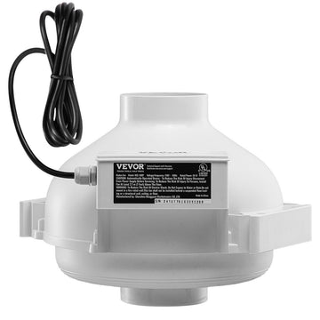 VEVOR 4" to 4.5" Radon Mitigation Fan System Kit Quiet 190 CFM Inline Duct Fan - RnR Galore
