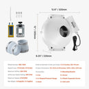 VEVOR 4" to 4.5" Radon Mitigation Fan System Kit Quiet 260 CFM Inline Duct Fan - RnR Galore