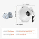 VEVOR 4" to 4.5" Radon Mitigation Fan System Quiet 190CFM Inline Duct Waterproof - RnR Galore