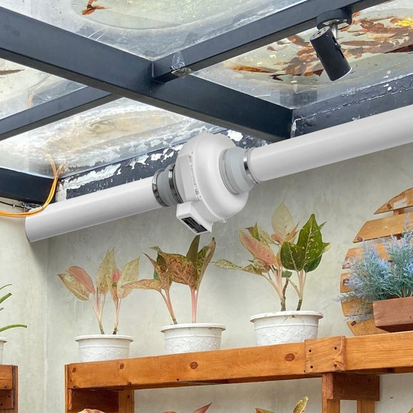 VEVOR 4" to 4.5" Radon Mitigation Fan System Quiet 380CFM Inline Duct Waterproof - RnR Galore