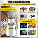 VEVOR 50L Water Alcohol Distiller Copper Moonshinestill Brewing w/ Water Pump - RnR Galore