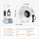 VEVOR 6" to 4.5" Radon Mitigation Fan System Kit Quiet 380 CFM Inline Duct Fan - RnR Galore