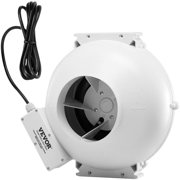 VEVOR 6" to 4.5" Radon Mitigation Fan System Kit Quiet 380 CFM Inline Duct Fan - RnR Galore