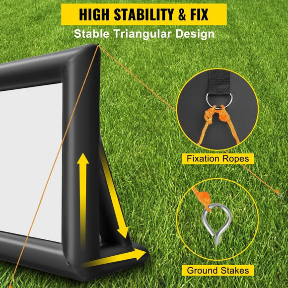 VEVOR 6x4m Inflatable Projector Screen Movie Screen Outdoor Theater w/Blower - RnR Galore