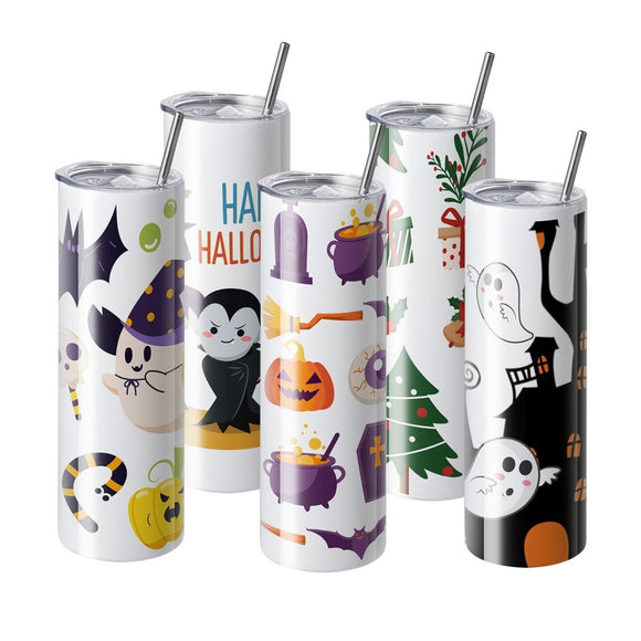 VEVOR 8 Pack Straight Sublimation Tumblers, 30 oz Blank Tumbler Bulk, Stainless Steel Double Wall Tumbler Cups with Straw, Lid, Brush, Base, Shrink Wrap, Gift Box, for Heat Press and Heat Transfer - RnR Galore