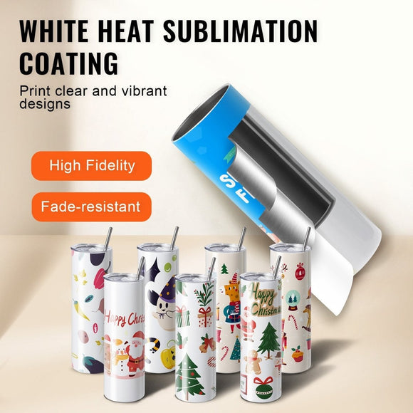 VEVOR 8 Pack Straight Sublimation Tumblers, 30 oz Blank Tumbler Bulk, Stainless Steel Double Wall Tumbler Cups with Straw, Lid, Brush, Base, Shrink Wrap, Gift Box, for Heat Press and Heat Transfer - RnR Galore