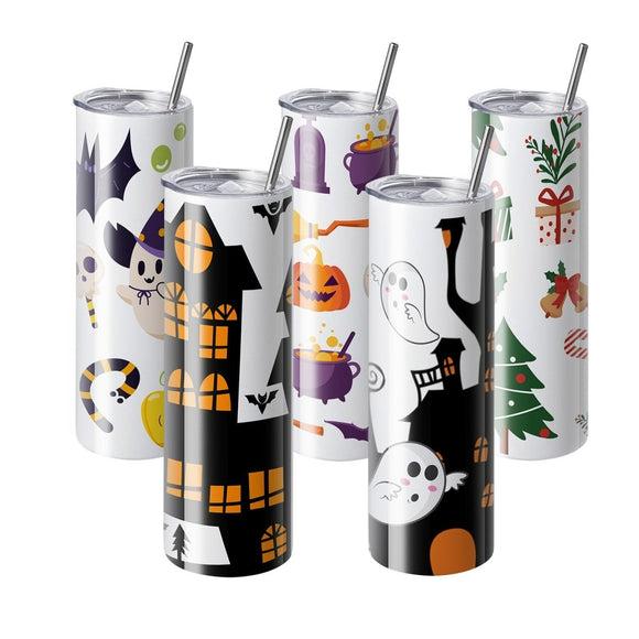 VEVOR 8 Pack Straight Sublimation Tumblers, 30 oz Blank Tumbler Bulk, Stainless Steel Double Wall Tumbler Cups with Straw, Lid, Brush, Base, Shrink Wrap, Gift Box, for Heat Press and Heat Transfer - RnR Galore