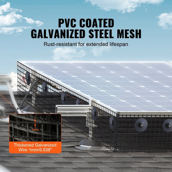 VEVOR 8in x 100ft Solar Panel Bird Guard Critter Guard Roll Kit 100pcs Fasteners - RnR Galore