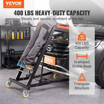 VEVOR Automotive Topside Creeper, with Adjustable Height 48" to 76", 181.44KGS Capacity High Creeper, 4 Swivel Caster Wheels, Heavy Duty Foldable Creeper for Auto Repair and Maintenance - RnR Galore