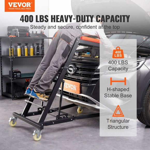 VEVOR Automotive Topside Creeper, with Adjustable Height 48" to 76", 181.44KGS Capacity High Creeper, 4 Swivel Caster Wheels, Heavy Duty Foldable Creeper for Auto Repair and Maintenance - RnR Galore