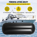 VEVOR Boat Fenders, 10" x 28" Ribbed Fender, 4 Pack Boat Bumpers, Hole Through Middle Ribbed Inflatable Boat Fender with 4 Ropes, for Pontoon Boat Sailboat, Ski Boat, Black - RnR Galore