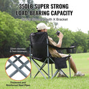 Portable Folding Chair with Cooler Bag for Camping, Beach, Lawn - Black - RnR Galore