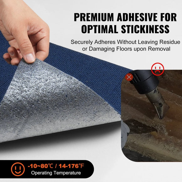 VEVOR Carpet Tiles Peel and Stick, Squares Self Adhesive Carpet Floor Tile, Soft Padded Carpet Tiles, Easy Install DIY for Bedroom Living Room Indoor Outdoor (15Tiles, Dark Blue) - RnR Galore