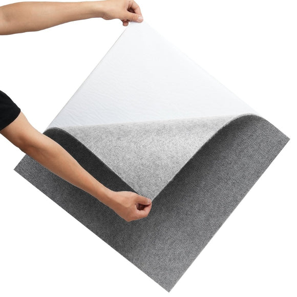 VEVOR Carpet Tiles Peel and Stick, Squares Self Adhesive Carpet Floor Tile, Soft Padded Carpet Tiles, Easy Install DIY for Bedroom Living Room Indoor Outdoor (9Tiles, Light Gray) - RnR Galore