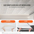VEVOR Ceiling Tiles 12 - Pack 24 x 24 in PVC Easy Installation White Geometric - RnR Galore