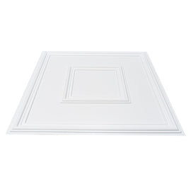 VEVOR Ceiling Tiles 12 - Pack 24 x 24 in PVC Easy Installation White Geometric - RnR Galore