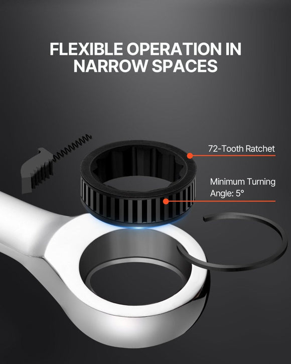 VEVOR Combination Wrench Set 8 - Piece Metric 8 mm to 19 mm with Organizer Rack - RnR Galore