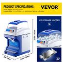 VEVOR Commercial Ice Shaver Ice Shaving Machine Crusher Snow Cone Maker 200KG/H - RnR Galore