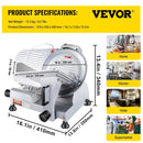VEVOR 10 inch Electric Meat Slicer with Adjustable Thickness for Commercial and Home Use - RnR Galore