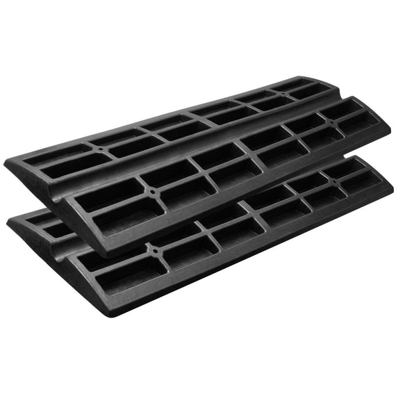 VEVOR Curb Ramp, 2 Pack, 6.5 cm Rise, Rubber Driveway Ramps, Heavy Duty 15 tons Weight Capacity Threshold Ramp, Curbside Bridge Ramps for Loading Dock Garage Sidewalk, Expandable Full Ramp Set - RnR Galore
