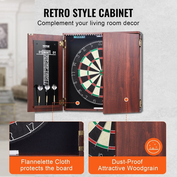 VEVOR Dartboard and Cabinet Set Official Size Complete Accessory Steel Tip Dart - RnR Galore