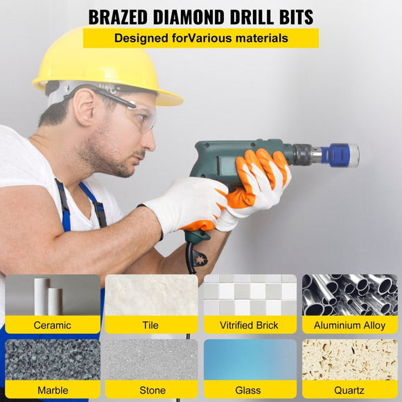 VEVOR Diamond Drill Bits 4PCS Diamond Hole Saw 35/40/50/68mm Tile Hole Saw Kit Vacuum Brazed Diamond Drill Bit 0.59in/15mm Segment Tile Hole Saw w Storage Case for Tile Ceramic Porcelain Marble Stone - RnR Galore
