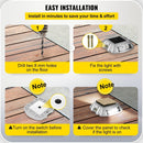 VEVOR Driveway Lights 12 - Pack Solar Driveway Lights Bright White with Screws Solar Deck Lights Outdoor Waterproof Wireless Dock Lights 6 LEDs for Path Warning Garden Walkway Sidewalk Steps - RnR Galore