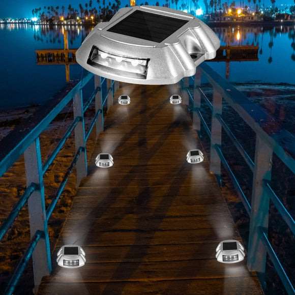 VEVOR Driveway Lights 12 - Pack Solar Driveway Lights Bright White with Screws Solar Deck Lights Outdoor Waterproof Wireless Dock Lights 6 LEDs for Path Warning Garden Walkway Sidewalk Steps - RnR Galore