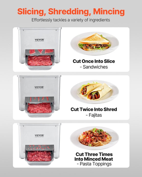 VEVOR Electric Meat Cutter Machine 550W Commercial Meat Slicer Cutting Machine - RnR Galore