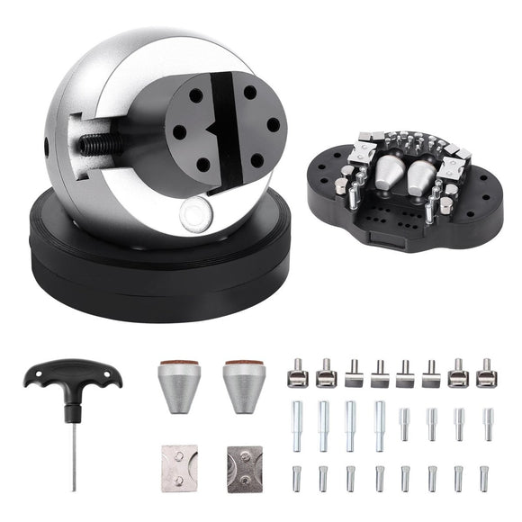 VEVOR Engraving Block 5 inch Ball Vise Setting Jewelry Ball Vise Engraving with 34PCS Attachment and Rubber Base - RnR Galore