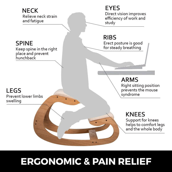 VEVOR Ergonomic Kneeling Chair Heavy Duty Better Posture Kneeling Stool Office Chair Home for Body Shaping Relieveing Stress Meditation Desk Computer Kneeling Stool Chair - RnR Galore