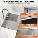 VEVOR 304 Stainless Steel Single Bowl Sink with Accessories, 36 inch - RnR Galore