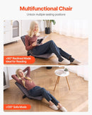 VEVOR Floor Chair, 6 - Position Adjustable Meditation Chair with Back Support, Folding Sofa Chair for Reading TV Watching and Gaming, Portable Floor Seat Lounge Sofa Chair for Kids Teens Adults, Gray - RnR Galore