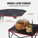 VEVOR Folding Camping Table, Outdoor Portable Side Tables, Lightweight Fold Up Table, 600D Oxford Fabric & Steel Ultra Compact Work Table with Large Storage & Carry Bag, For Beach Picnic, 28.3"x24" - RnR Galore