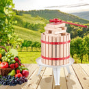 VEVOR Fruit Wine Press Manual Press for Wine Making 3.2 Gal/12L Wood Basket - RnR Galore