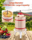 VEVOR Fruit Wine Press Manual Press for Wine Making 4.75 Gal/18L Wood Basket - RnR Galore