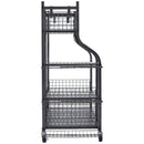 VEVOR Golf Storage Garage Organizer, 2 Golf Bag Stand Holder and Other Sports Equipment Storage Rack, Rolling Ball Cart on Wheels, Outdoor Sport Gear and Toy Storage with Baskets & Hooks, Steel, Black - RnR Galore