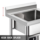 VEVOR Handmade Sink Non - magnetic Stainless Steel Kitchen Sink Hand Made 1 Compartment 44.4 x 41.9 x 25.4 cm Capacity Huge Tub Sink for Farmhouse Cafe Shop Hospital - RnR Galore