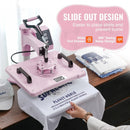 VEVOR Heat Press Machine 12x15 in 5 in 1 with 30oz Tumbler Press T-Shirts Pink - RnR Galore