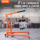 VEVOR Hydraulic Engine Hoist with Lever, 2000KG Heavy - duty Cherry Picker Shop Crane, Foldable Engine Crane and Engine Hoist leveler for Auto Repair, Motors, Weights Lifting, Loading - RnR Galore