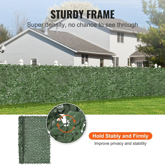 VEVOR Ivy Privacy Fence, 2440 x 1830 mm Artificial Green Wall Screen, Greenery Ivy Fence with Strengthened Joint, Faux Hedges Vine Leaf Decoration for Outdoor Garden, Yard, Balcony, Patio Decor - RnR Galore