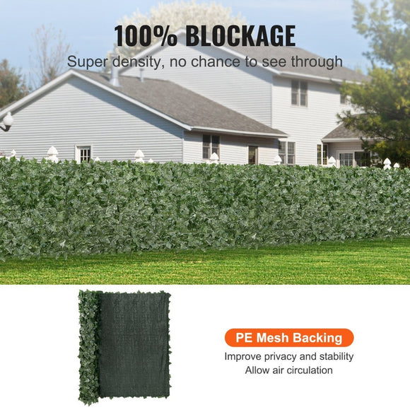 VEVOR Ivy Privacy Fence 59x98 in, Green Wall Screen with Mesh Backing, Faux Hedges Vine Decoration - RnR Galore
