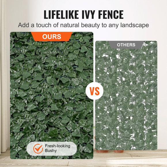 VEVOR Ivy Privacy Fence 59x98 in, Green Wall Screen with Mesh Backing, Faux Hedges Vine Decoration - RnR Galore