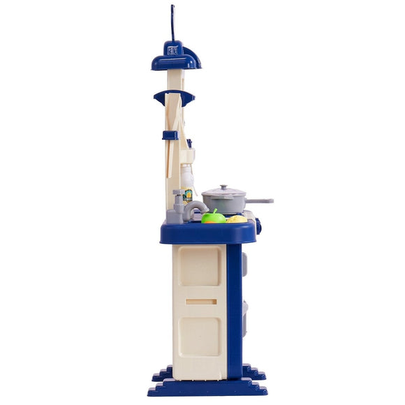 VEVOR Kitchen Playset Kids Pretend Cooking Play Toy 48 Piece Accessories Blue - RnR Galore