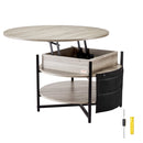 VEVOR Lift Top Coffee Table 35.3" Round Coffee Table for Living Room White - RnR Galore