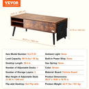 VEVOR Lift Top Coffee Table 39.4 in Rectangle Coffee Table for Living Room Brown - RnR Galore