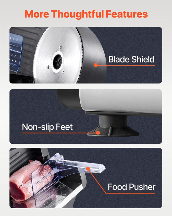 VEVOR Meat Slicer 180W 190 mm Electric Deli Food Slicer for Meat Bread Cheese - RnR Galore